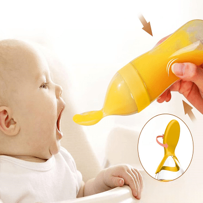 Biberon cuillère - NewBabyFeedingBottle™ - Jaune - Kiabebe