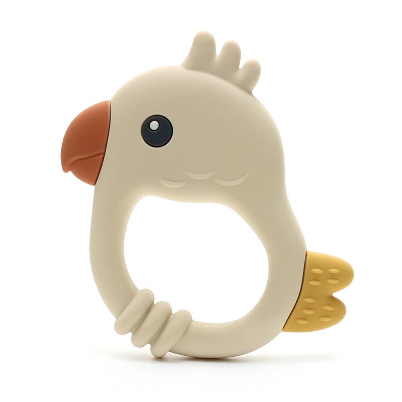 2015 New Design Colorful Parrot Teether - Food - Grade Silicone Baby Teething Toy (BPA - Free) baby teether - Kiabebe