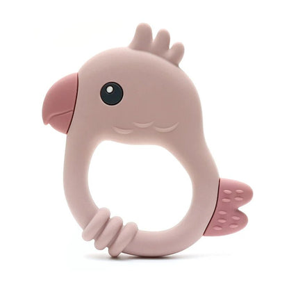 2015 New Design Colorful Parrot Teether - Food - Grade Silicone Baby Teething Toy (BPA - Free) baby teether - Kiabebe