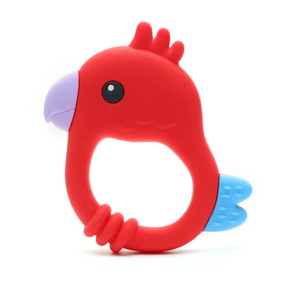 2015 New Design Colorful Parrot Teether - Food - Grade Silicone Baby Teething Toy (BPA - Free) baby teether - Kiabebe