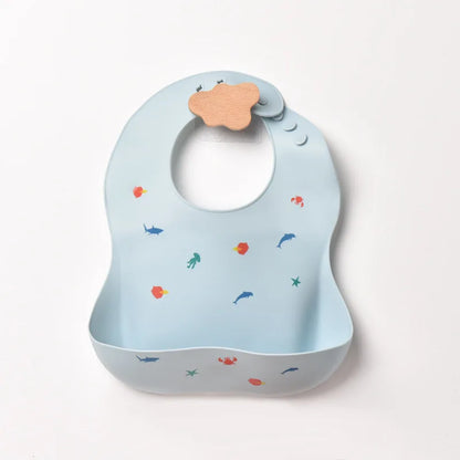 INS Baby Bibs BPA Free Waterproof Soft Silicone Saliva Solid Dripping Banana Bib Cartoon Print Flower Adjustable Lunch Aprons