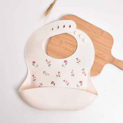 INS Baby Bibs BPA Free Waterproof Soft Silicone Saliva Solid Dripping Banana Bib Cartoon Print Flower Adjustable Lunch Aprons