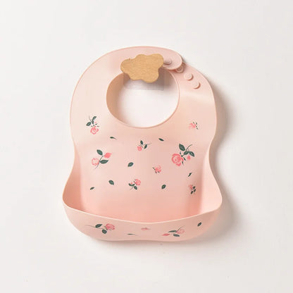 INS Baby Bibs BPA Free Waterproof Soft Silicone Saliva Solid Dripping Banana Bib Cartoon Print Flower Adjustable Lunch Aprons