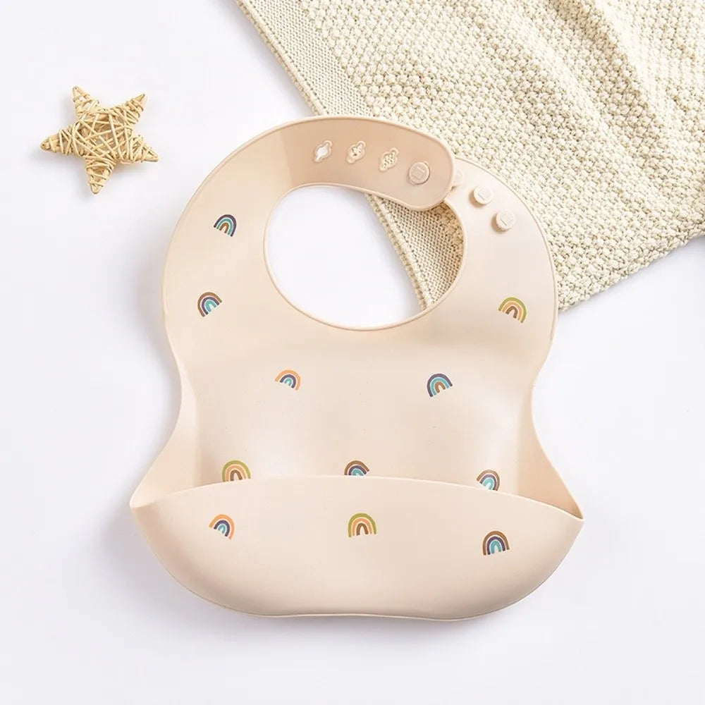 New Silicone Eating Bib Adjustable Strape Lightweight Newborn Feeding Cloth Waterproof Infant Bibs Daily Use
