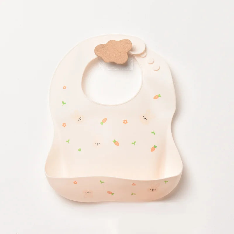 INS Baby Bibs BPA Free Waterproof Soft Silicone Saliva Solid Dripping Banana Bib Cartoon Print Flower Adjustable Lunch Aprons