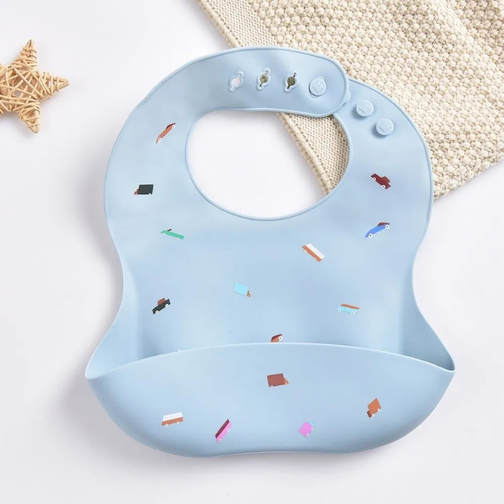 New Silicone Eating Bib Adjustable Strape Lightweight Newborn Feeding Cloth Waterproof Infant Bibs Daily Use