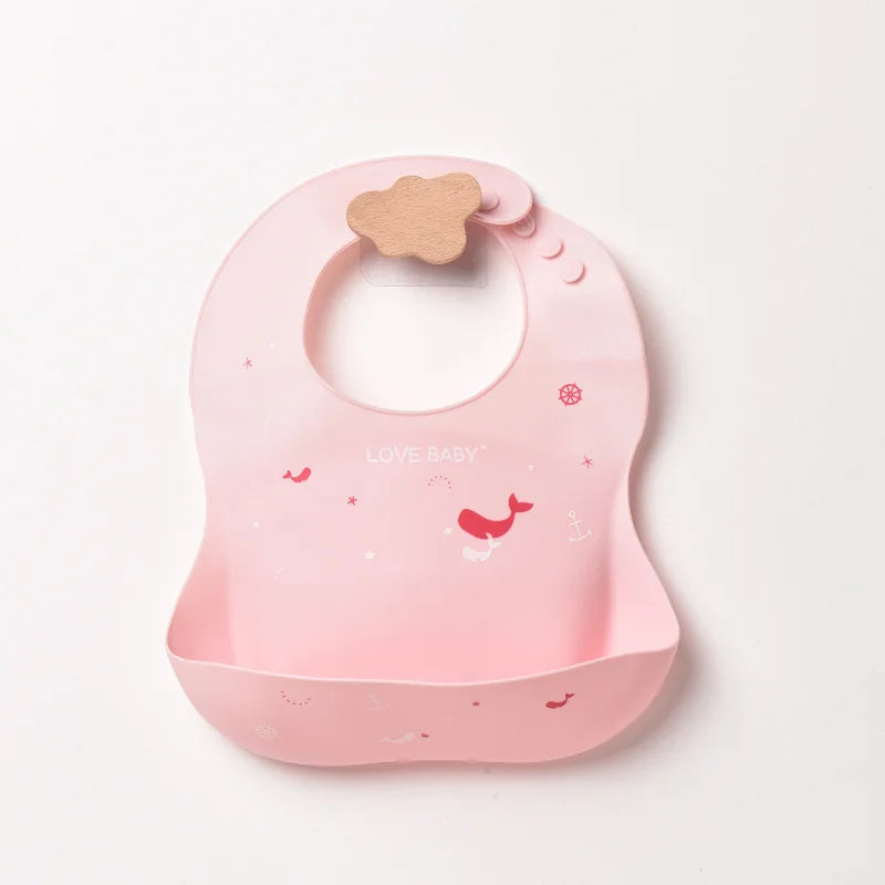 INS Baby Bibs BPA Free Waterproof Soft Silicone Saliva Solid Dripping Banana Bib Cartoon Print Flower Adjustable Lunch Aprons