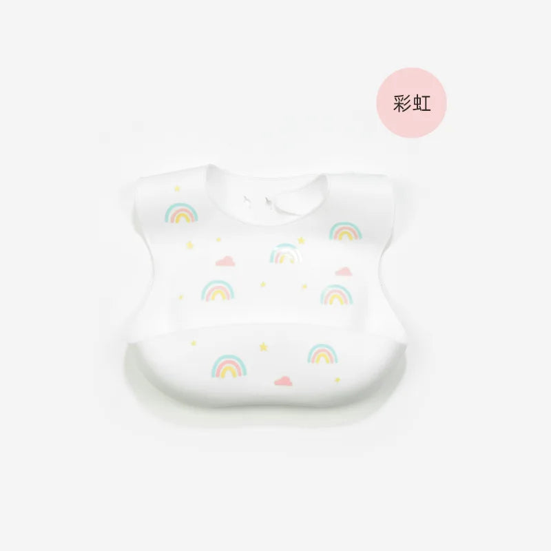 INS Baby Bibs BPA Free Waterproof Soft Silicone Saliva Solid Dripping Banana Bib Cartoon Print Flower Adjustable Lunch Aprons