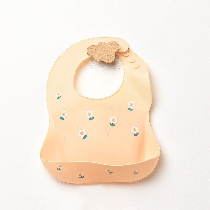 INS Baby Bibs BPA Free Waterproof Soft Silicone Saliva Solid Dripping Banana Bib Cartoon Print Flower Adjustable Lunch Aprons