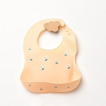INS Baby Bibs BPA Free Waterproof Soft Silicone Saliva Solid Dripping Banana Bib Cartoon Print Flower Adjustable Lunch Aprons