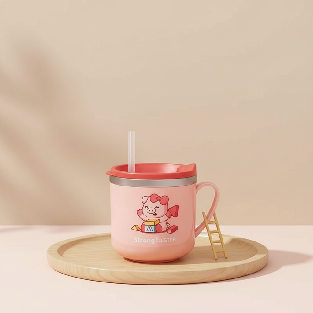 Verre pour bébé rose anti-goutte 