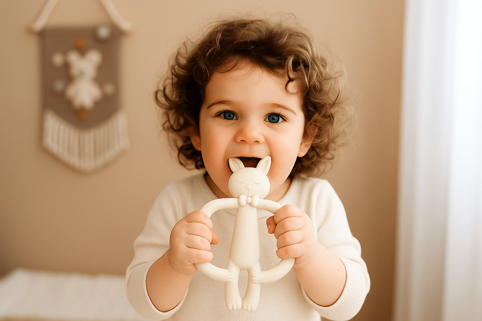 Anneau de dentition Bébé en Slilicone | Naturel & Non Toxique - Kiabebe