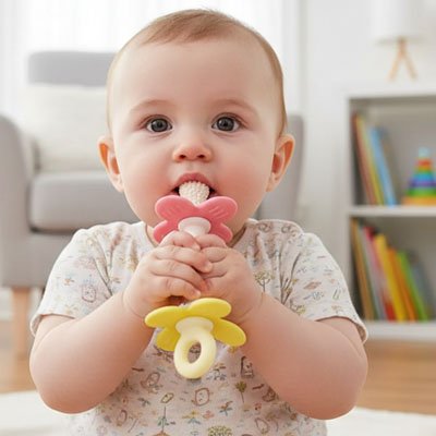 Anneau de dentition fleur pour bébé