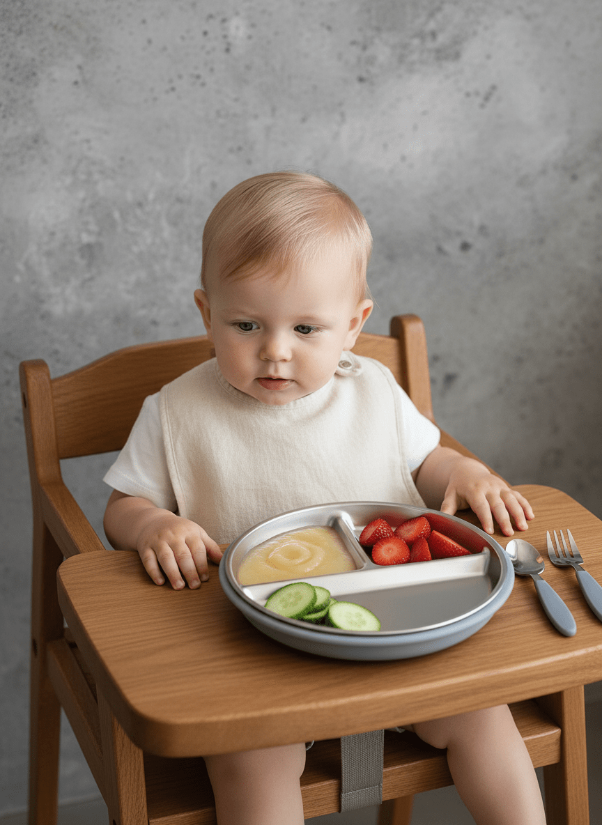 Assiette Compartimentée Bébé en Silicone - Ventouse Antidérapante - Kiabebe