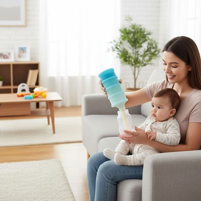 Boite doseuse lait bleu pour vos bébé