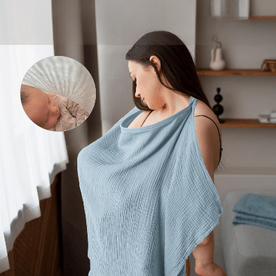 Cape d'allaitement - BreastfeedingCover™ - Bleu Ciel - Kiabebe