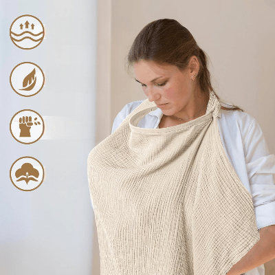 Cape d'allaitement - BreastfeedingCover™ - Khaki - Kiabebe