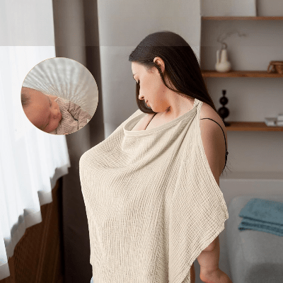Cape d'allaitement - BreastfeedingCover™ - Khaki - Kiabebe