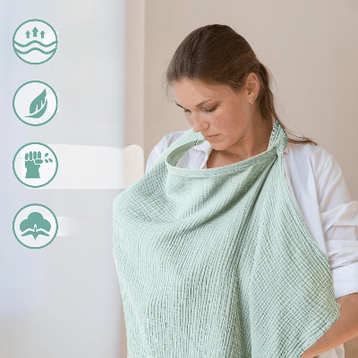 Cape d'allaitement - BreastfeedingCover™ - Vert Clair - Kiabebe