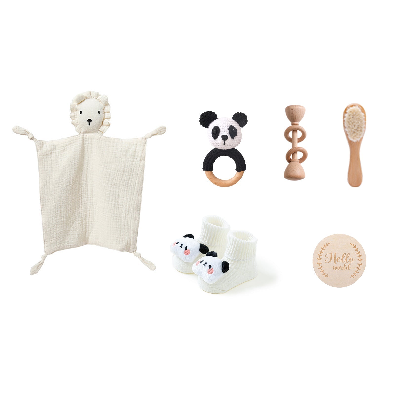 Coffret Hochets Bébé en Bois Naturel - Éveil Sensoriel & Cadeau Naissance | Kiabebe - Kiabebe