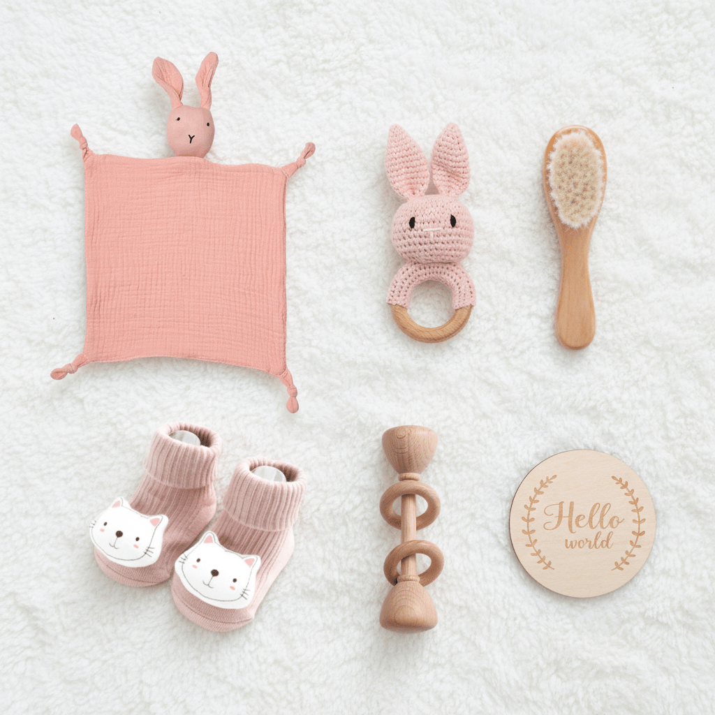 Coffret Hochets Bébé en Bois Naturel - Éveil Sensoriel & Cadeau Naissance | Kiabebe - Kiabebe