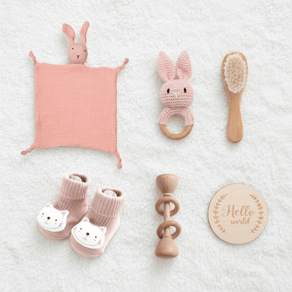 Coffret Hochets Bébé en Bois Naturel - Éveil Sensoriel & Cadeau Naissance | Kiabebe - Kiabebe