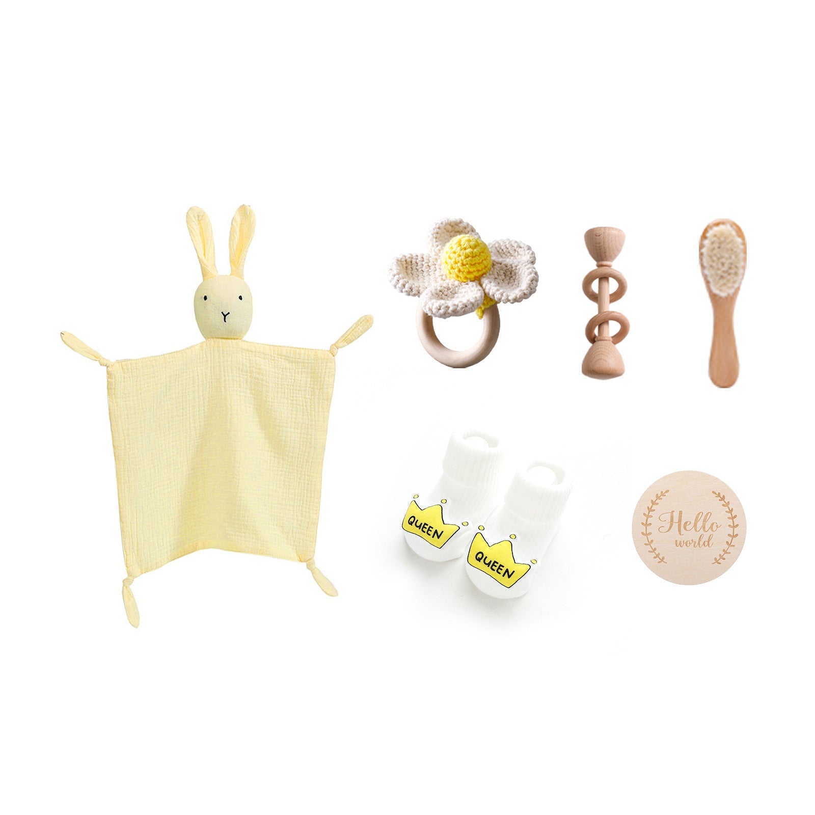 Coffret Hochets Bébé en Bois Naturel - Éveil Sensoriel & Cadeau Naissance | Kiabebe - Kiabebe
