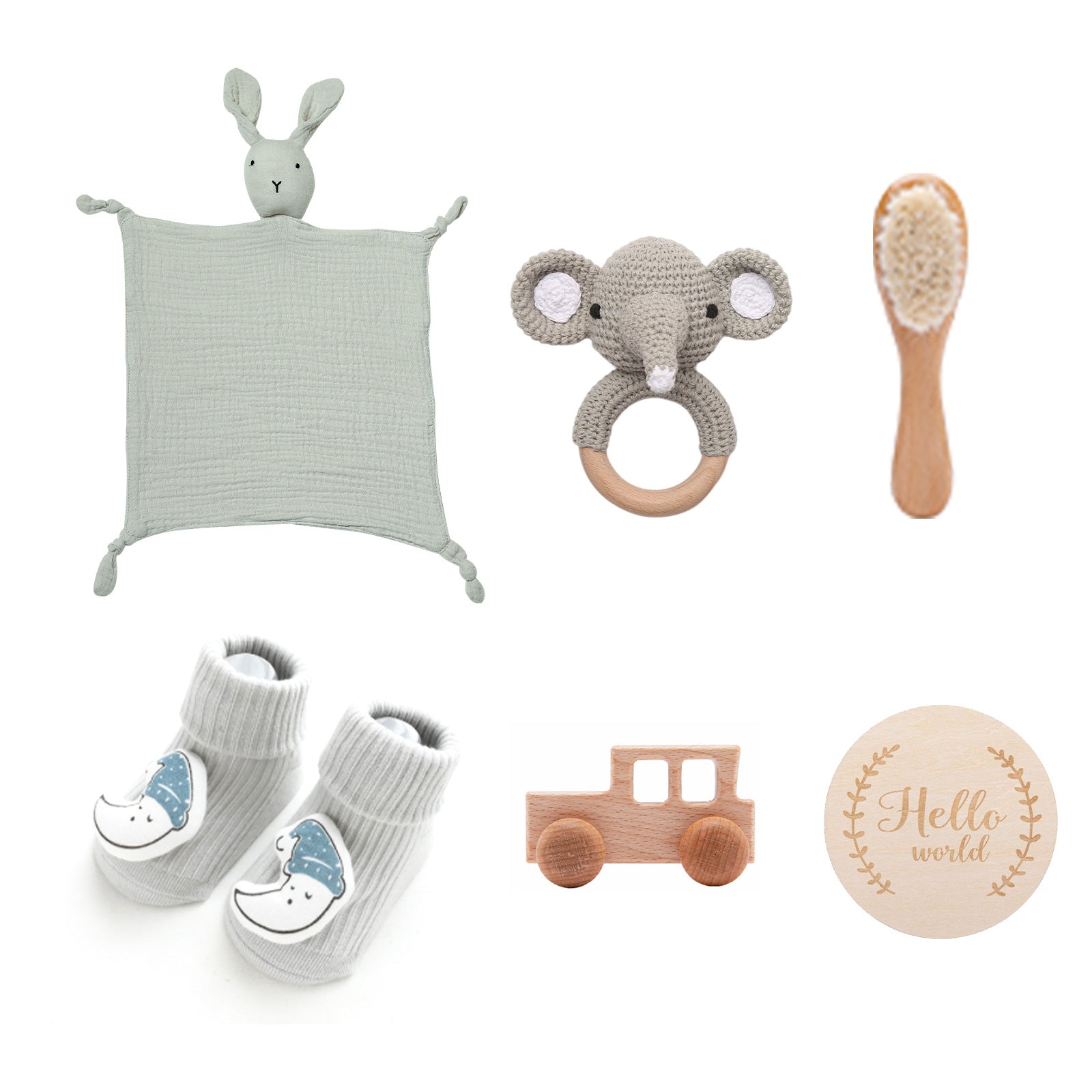 Coffret Hochets Bébé en Bois Naturel - Éveil Sensoriel & Cadeau Naissance | Kiabebe - Kiabebe