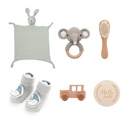 Coffret Hochets Bébé en Bois Naturel - Éveil Sensoriel & Cadeau Naissance | Kiabebe - Kiabebe