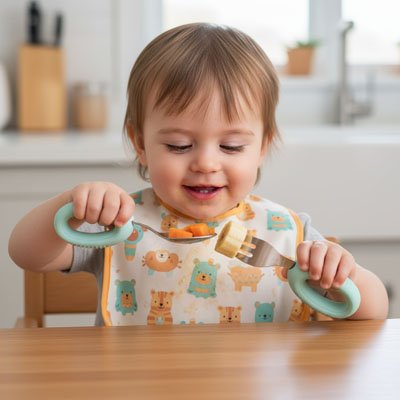 Couvert bébé​ bleu