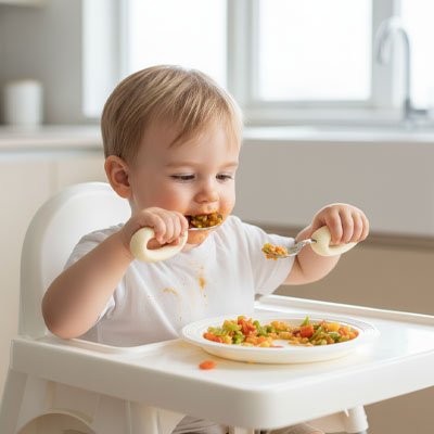 Couvert bébé​ jaune