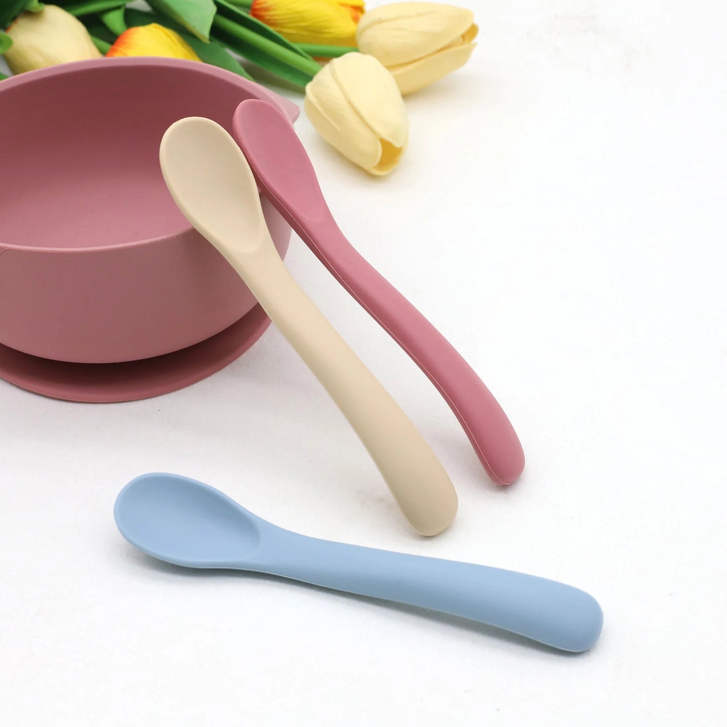 Cuillère Bebe, Lot de 3Cuilleres en Silicone | SoftRepas - Kiabebe
