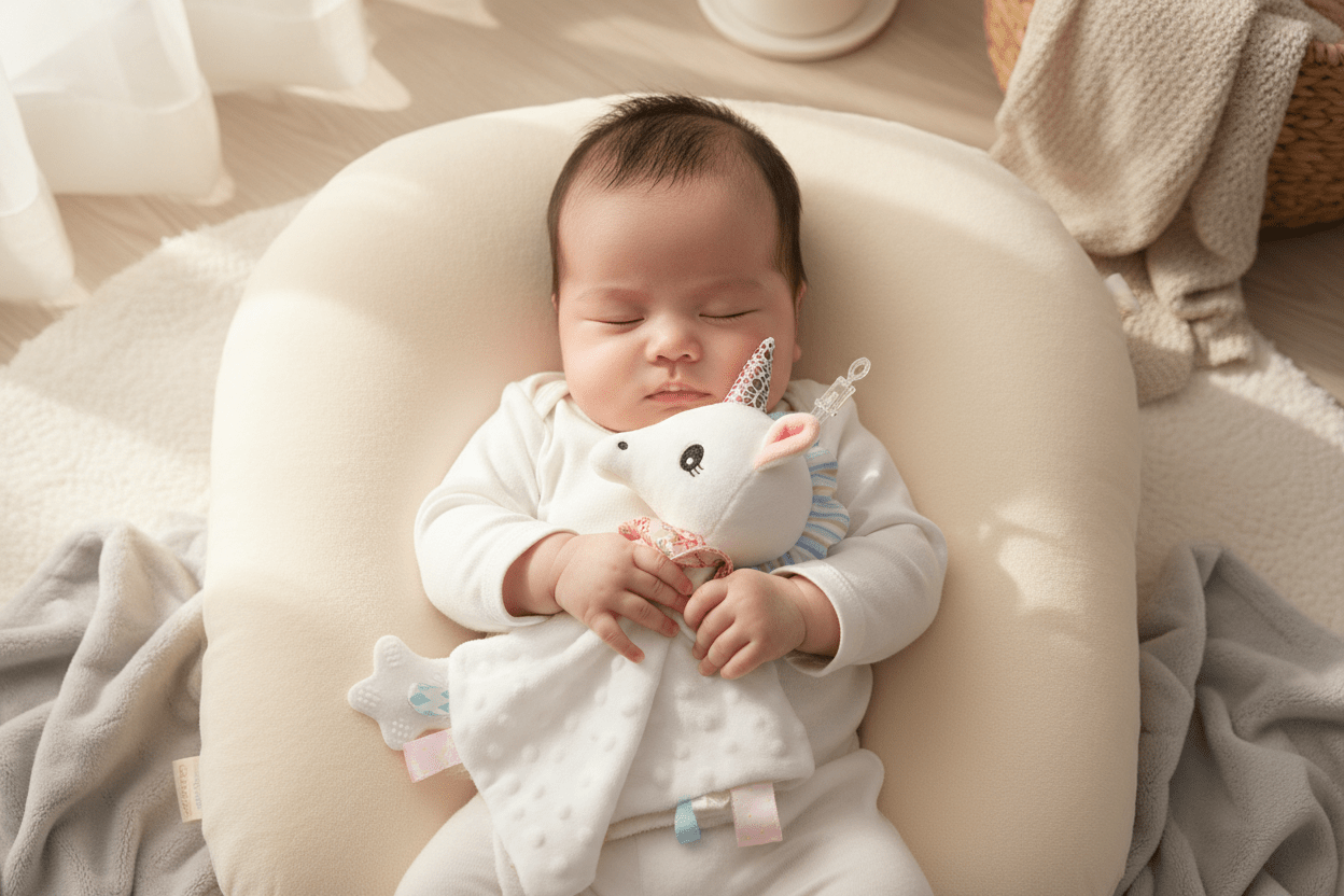 Doudou Licorne Rose avec Anneau de Dentition - Apaisant & Sécurisant | Kiabebe - Kiabebe