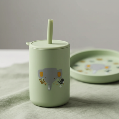 Gobelet pour bébé vert éléphant