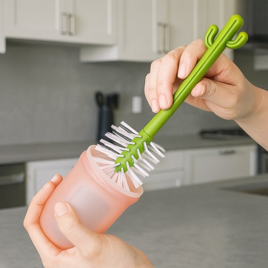 Goupillon biberon en forme de cactus