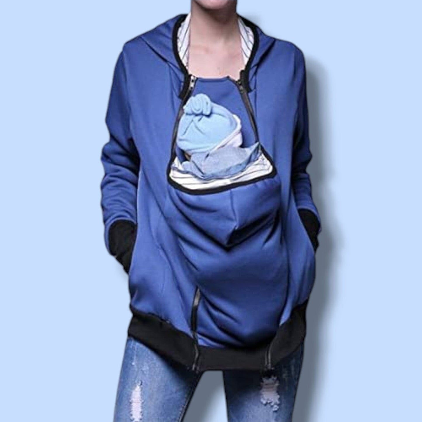 Manteau Maternité - NestHoodie™ - Bleu - Kiabebe