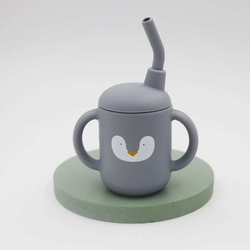New cartoon 120ML Baby Silicone Sippy Cup BPA - Free Portable Storage Snack Container Feeding Cup Leakproof trainer cup - Kiabebe