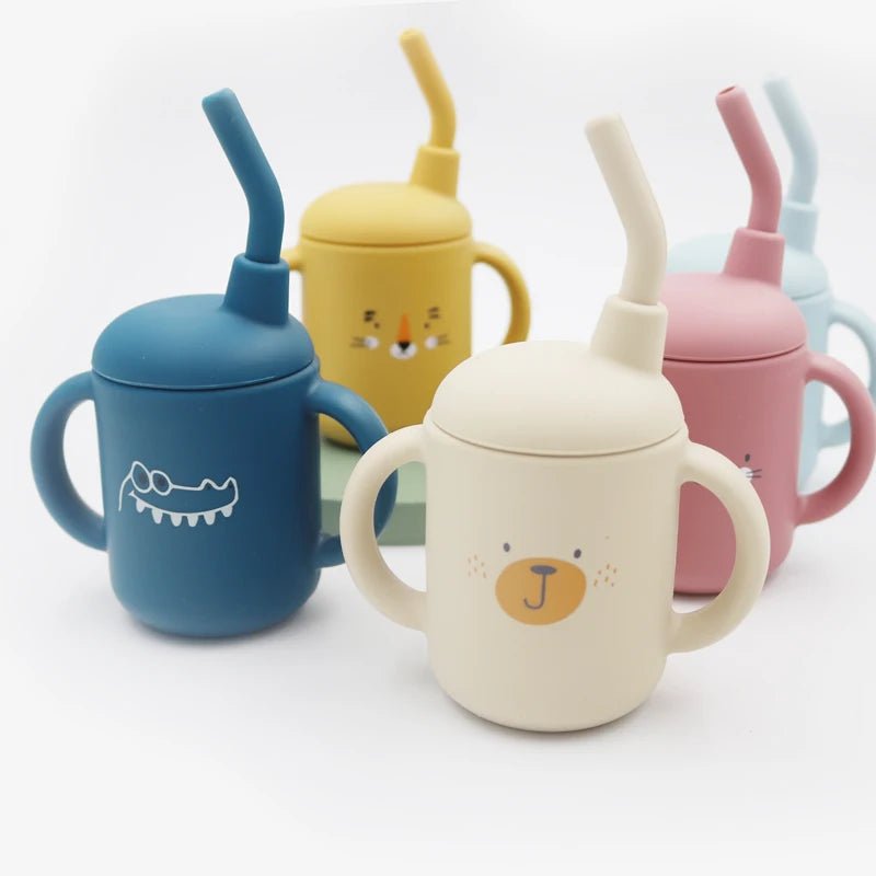 New cartoon 120ML Baby Silicone Sippy Cup BPA - Free Portable Storage Snack Container Feeding Cup Leakproof trainer cup - Kiabebe