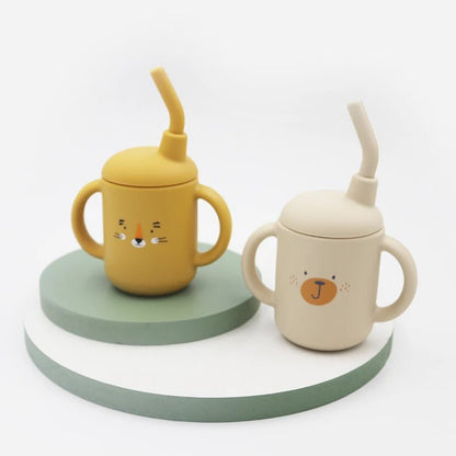 New cartoon 120ML Baby Silicone Sippy Cup BPA - Free Portable Storage Snack Container Feeding Cup Leakproof trainer cup - Kiabebe