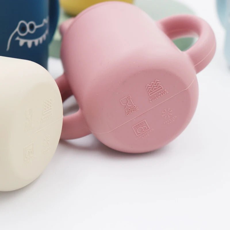 New cartoon 120ML Baby Silicone Sippy Cup BPA - Free Portable Storage Snack Container Feeding Cup Leakproof trainer cup - Kiabebe