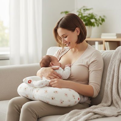 Nursing Pillow U - Shaped - Multifunctional with Removable, Machine Washable Cover - Waist & Neck Support for Breastfeeding - Kiabebe