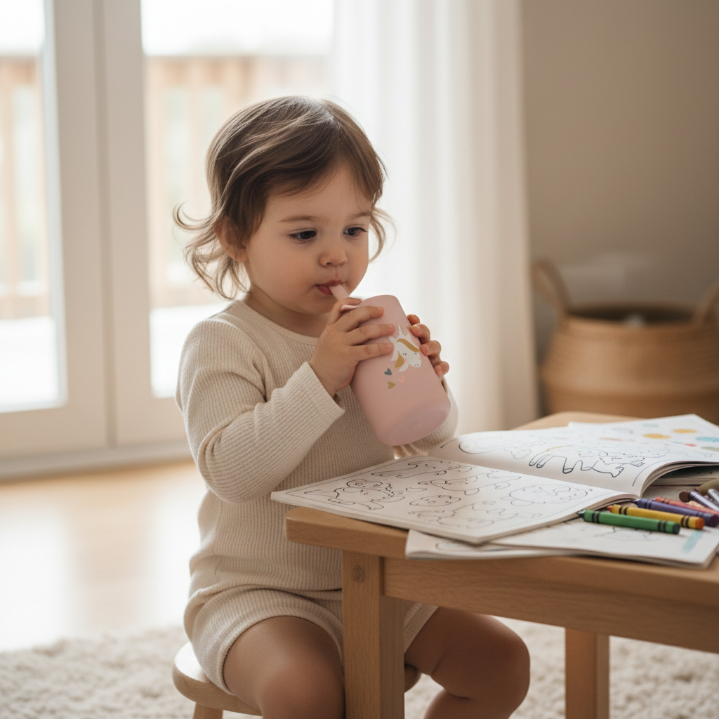 Tasse pour bébé licorne en silicone