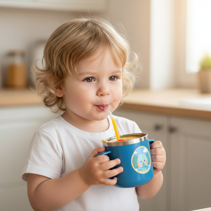 Verre pour bébé bleu en acide inoxydable