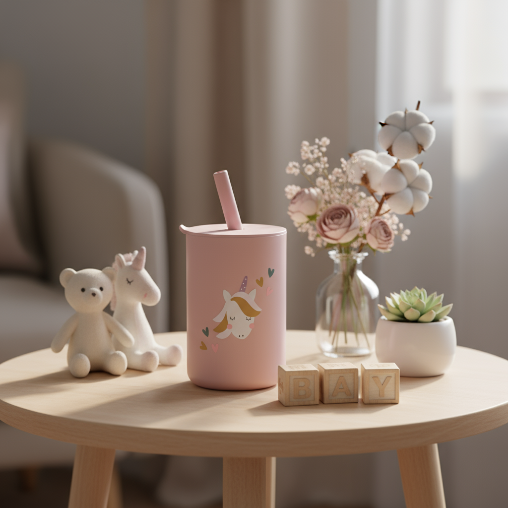 Verre bébé licorne en silicone