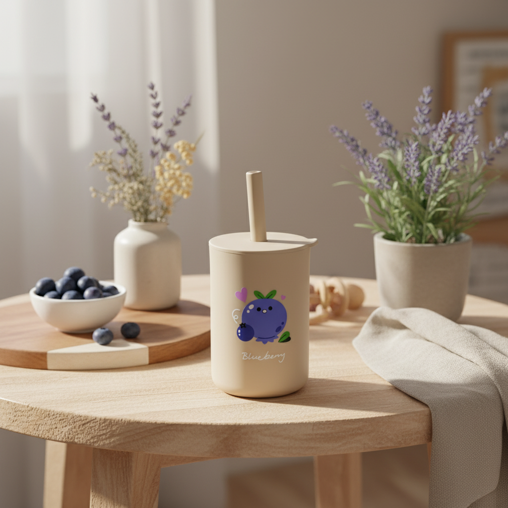 Verre pour bébé myrtille en silicone