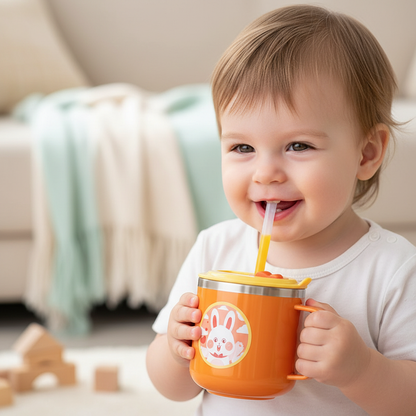 Verre pour bébé orange en acide inoxydable